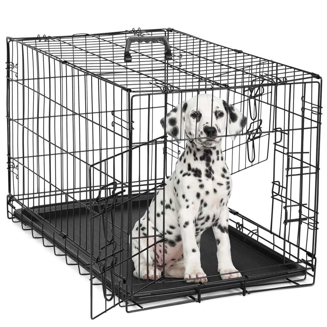 DUMOS Dog Crate, 30 Inch Medium Double Door Dog Cage with Divider Panel and Plastic Leak-Proof Pan Tray, Folding Metal Wire Pet Kennel for Indoor, Outdoor, Travel
31.25 x 19.25 x 4.25 in
