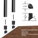 HYPERGIANT 105 Pack 26" Aluminum Deck Balusters,3/4" Round Deck Railing Spindles with Conectors and Screw,Hollow Metal Deck Balusters for Railing Fencing Porch,Black Deck Stair Spindles for Staircase