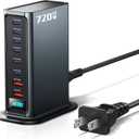 Rocoren 720w USB C Charger Block, 8-Port USB Charging Station with Dual PD 140W Fast Charging Station Hub for Multiple Devices, Laptop GaN Charger for iPhone 17, MacBook Pro/Air, iPad, Samsung