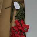 IPOPU Red Poppy Flowers 6pcs Artificial Poppies Faux Vintage Silk Flower Arrangements for Wedding Centerpieces, Home Table, Bridal Shower Party Decorations