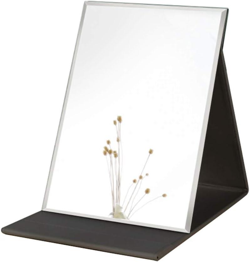 Zcooooool Large Portable Super HD Mirror - Multi Stand Angle Hand Free/Handheld/Tabletop Foldable Mirror 10x7 Inch (Black)