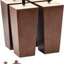 La Vane 12 inch / 30cm Solid Wood Furniture Legs Set of 4, Walnut Square Pyramid Replacement Feet for Couch Sofa Armchair - Mid-Century Modern with Pre-Drilled 5/16 inch Bolt & Metal Mounting Plates
