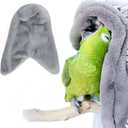 SIMENA Bird Blanket for Cage, Corner Fleece Bed for Birds, Cozy Bird Warmer, Parrot House for Cage, Cuddle Nest Hanging Toy for Lovebirds Parakeet (Grey, Large)