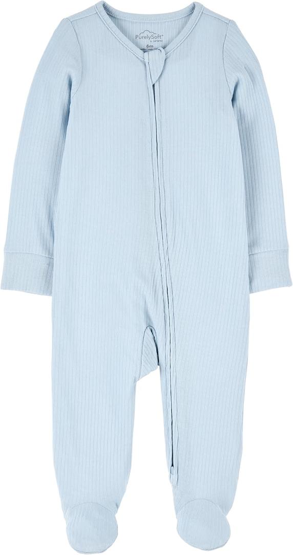 Carter's Boy PurelySoft Sleep and Play Pajamas, Light Blue, 3M