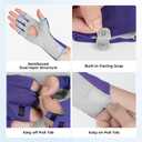 KastKing Ultimate Angler Fingerless SPF Sun Gloves, UPF50+ Sun Protection Fishing Gloves, Hydrocool Technology, Open Palm Design, Extended Cuff UV Protection Gloves for Fishing, Hiking, and Cycling (Royale Family)