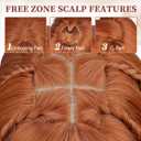 XIXIBI Ginger Wig with Bangs for Women,4x4 Realistic Scalp,Free Parting,Long Layered Wigs Realistic Synthetic Fiber Heat Resistant Natural Bangs for Daily Party Cosplay Use 26Inch