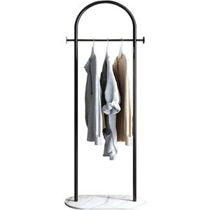 Freestanding Clothing Rack with Marble Base,Modern Black Arch Garment Rack for Small Spaces,Sturdy Metal Coat Rack,Clothes Racks for Hanging Clothes in Bedroom,Closet,Entryway,Boutique Display