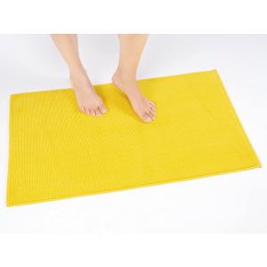 Cotton Paradise 100% Cotton Non Slip Bath Mats for Bathroom, 20x34 Inch Soft Absorbent Quick Dry Machine Washable Floor Bath Mat, Yellow Bath Rug