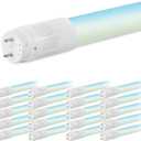 hykolity 20 Pack T8 LED Bulbs 4 Foot, 5CCT 3000-6500K,18W, 2300LM,Type B