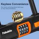 Bike Locks Heavy Duty Anti Theft, Combo Bike U Lock, 4-Digit Resettable Combination E-Bike Large U Shaped Lock with 5Ft Steel Cable for Electric Bike, Bicycle, Escooter, Motorcycle,Door