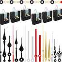 6 Pieces High Torque Quartz Clock Movement Mechanism Replacement with 6 Pairs Different Clock Hands Battery Operated DIY Long Shaft Handicrafts Repair Parts Motor Kits(20 mm/ 0.8 Inch)