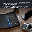 60-in-1 Precision Screwdriver Set - Magnetic Electronics Repair Tool Kit with Flexible Extension Rod and Storage Case - Micro Screwdrivers for PC, Laptop, Smartphone, Console, and Eyeglasses
