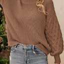 PRETTYGARDEN Women's Fall 2026 Pullover Sweater Casual Long Sleeve Loose Chunky Knit Tops Blouse Winter Fashion Clothing (Beige, S)