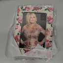 Dolly Parton 5.56x7.5x0.48 Inch Pink Rose Enamel Photo Frame, Displays one 4x6 Photo