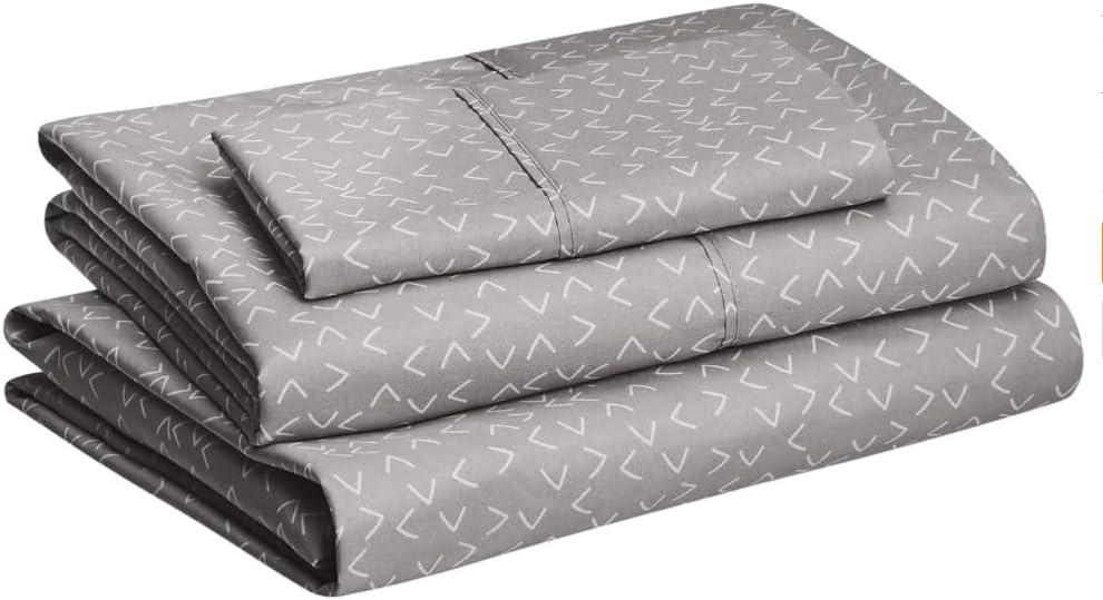 4 Piece Lightweight Super Soft Microfiber Bed Sheet Set - Easy Care, Deep Pockets, 100% Polyester, Fits 16"" Mattress, Includes Flat Sheet, Fitted Sheet, and Pillowcases, Imported (Dark Gray)