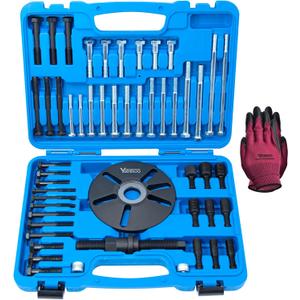 59 Pcs Harmonic Balancer Puller Removal & Installation Tool Kit, Flywheel Remover, Crankshaft Pulley Removal Steering Wheel Pulling Set, Compatible with Buick Regal, Lacrosse GL8, Firstland, etc.