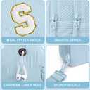 Small Corduroy Sling Bag Initial Crossbody Bag Fanny Pack for Girls Personalized Birthday Gifts for Teen Girls Gifts (Icing Blue)