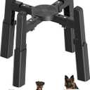CZPET Dog Bowl Stand with Adjustable Height and Width [Stand Only], Elevated Pet Water & Food Feeder for Medium & Large Dogs, Stable and Anti-Slip Raied Bowl