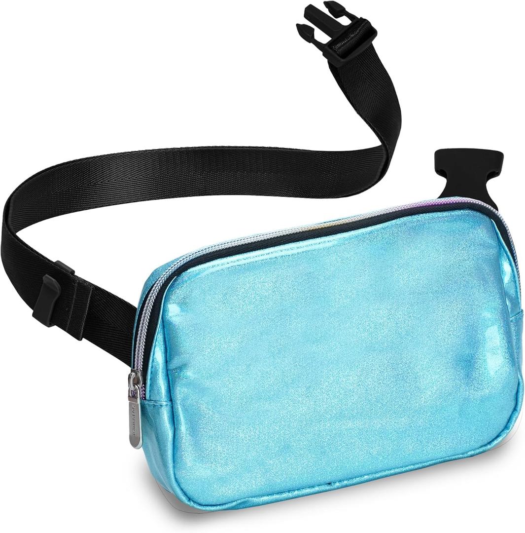 Crossbody Belt Bag for Women  Stylish Fanny Pack, Functional and Fashion Waist Packs for Travel, Festivals, and Everyday Use (One_Size, Blue Laser - 1 Pocket)