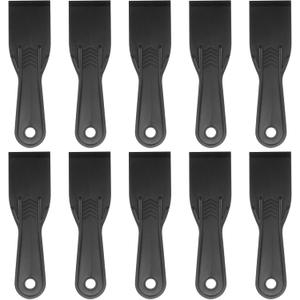 HARFINGTON 10pcs Putty Scraper 2" Width 6mm Thin Width 6mm Thin Flexible Plastic Putty Knives for Taping Drywall Spreading Painting Wall Scratching (Black)