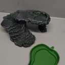3PCS Turtle Basking Platform Tortoise Resin Dock Tortoise Climbing Ramp Shale with Leaf Tortoise Food Dish Reptile Food Water Bowls Great for Reptiles,Amphibians and Fish