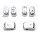 Hand Control Chrome Switch Caps Kit for Harley Sportster XL Dyna Softail Road King 1996-2013