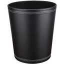 GORESE Pu Leather Trash Can, 2.6 Gallon Black Bathroom Trash Can, Small Office Garbage Can Wastebasket for Bedroom, Kitchen, Round Trash Bin Decorative Under-Sink/Desk/Home Easy to Clean