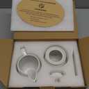 famiware Milkyway Ceramic Sugar and Creamer Set, 10oz Sugar Bowl & 13oz Creamer Set  Stoneware Milk Pitcher & Sugar Dispenser for Coffee Bar, Kitchen, or Countertop, Coffee Serving Set, White