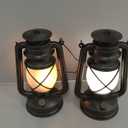 Outdoor Lanterns Waterproof Hanging Vintage LED Camping Lamps with Dancing Flame Non-Solar Remote Control Light Landscape Decor for Table Patio Garden Yard Pathway Porch 2Pack (3AA Batteries Power)