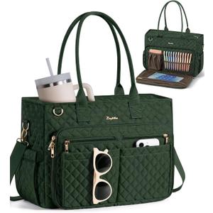 Bagstellar Teacher Tote Bag for Women, 15.6" Laptop Work Tote Computer Bag