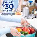 PUR Plus Vertical Faucet Mount Water Filtration System, Lead-Reducing Filter, Great-Tasting, Easy Install, Lasts 100 Gallons, Faucet Water Filter, Compatible with Sinks with External Aerators, Chrome