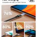 Retractable USB C to USB C Cable(4 Ft, 2Pack),100W USBC 5A Fast Charging Cord, USB Type C Charger Cable for iPhone 17 16 15 Pro Plus Pro Max, Samsung S25/S24/S23+, MacBook, iPad, Kindle, Ps5 and More