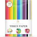 2 x Tissue Paper for Gift Wrapping (100 Sheets) 20 Assorted Colors, Gift Bags, Packaging, Floral, Birthday, Holidays, Christmas, Halloween, and DIY Crafts