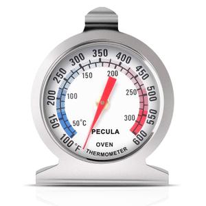 Stainless Steel Oven Thermometer 50-300C/100-600F, Analog Instant Read, Battery-Free Kitchen Cooking Thermometer, Hook & Stand Design Food Thermometer for Oven, Grill, Smoker, Fryer