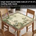 Vintage Green Chinoiserie Floral Mahjong Mat for Table 31.5x31.5, Mahjong Gifts for Women, Retro Oriental Asian Blossom Anti-Slip Table Cover Tablecloth, Vintage Green Chinoiserie Floral Decor, 31.5 inches x 31.5 inches x 0.1 inches