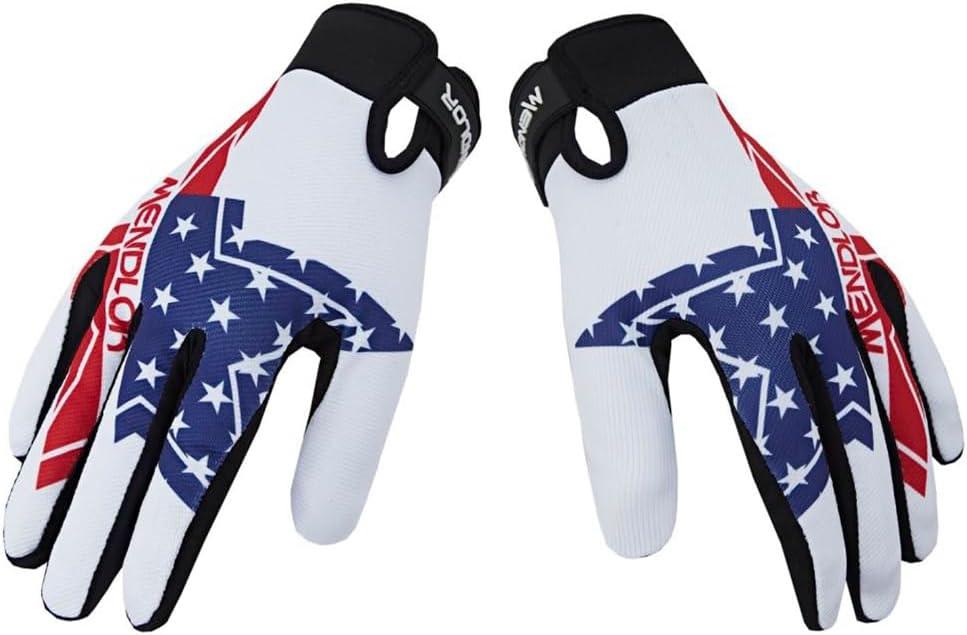 Motocross Dirt Bike Gloves for Men Women Finger Touchscreen Motorbike Gloves for BMX ATV MTB Riding Off Road Racing Sports Cycling Glove (White Blue)