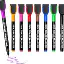 MaxGear Dry Erase Markers Ultra Fine Tip, Assorted Color Magnetic Dry Erase Markers with Eraser, 0.5 mm Ultra Fine Point Whiteboard Markers for Dry Erase Board, 8 Count