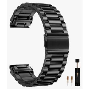 GEAK Quick Fit 22mm Watch Band Compatible with Garmin Fenix 8 47mm / Fenix 6/5 / Fenix 7, Lightweight Metal Wrist Strap with Stainless Steel Buckle for Fenix 6 Pro/7 Pro/5 Plus Watch
