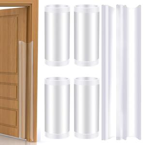 TrelaCo 12 Pcs Baby Proofing Door Pinch Guard, Hinge Cover, Door Edge & Corner Guards Protector for Kids Finger Safety, Heavy Duty Jam Shield, Translucent