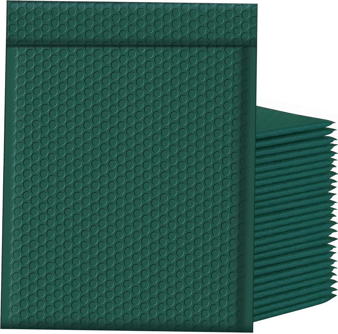 Famagic Bubble Mailers 10.5x16 Inch 25pc Ultramarine Green Shipping Bags, Chic Packaging Bags For Small Business, Colored Padded Mailing Envelopes, Opaque Matte Self Seal Bubble Poly Mailers Bulk #5