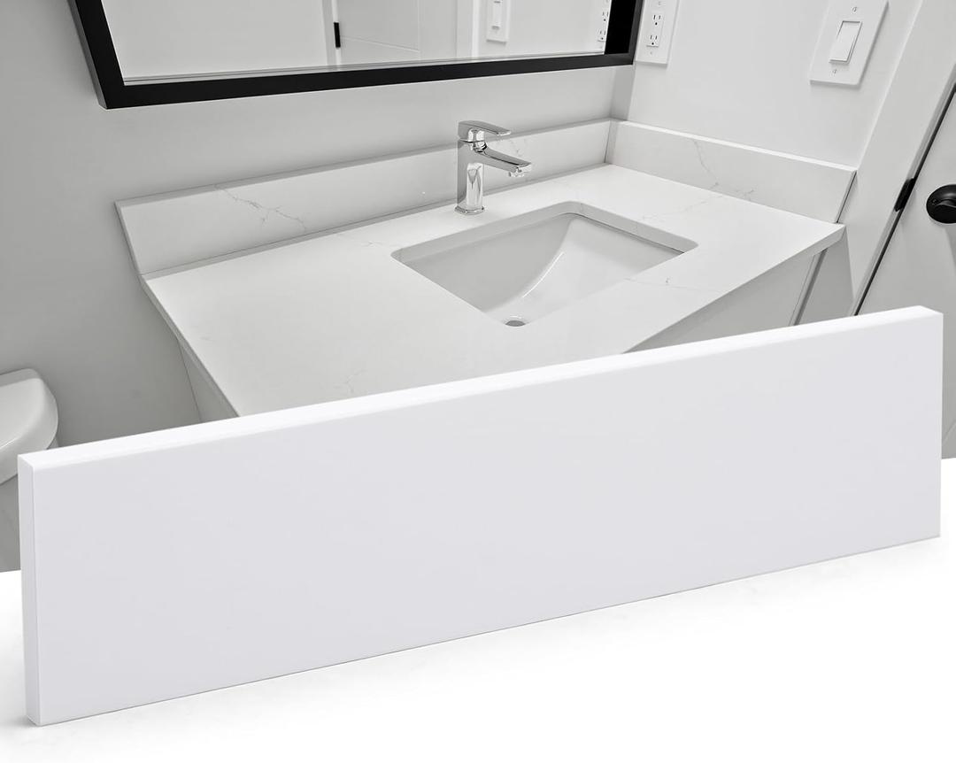 5" x 60" Super White Engineered Marble Threshold, Rigid Shower Curb & Vanity Backsplash for Tile Transitions, Window Sill, Fixed Size Easy to Cut
