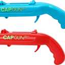 Bottle Opener with Cap Launcher – Funny Shooting Gun for Parties, BBQ, Tailgates – Unique Beer Cap Shooter Gadget for Men – Cool Gifts for Dad, Husband, Him on Birthday, Father's Day(Red+Blue)