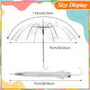 Clear Umbrella Bulk Colorful Transparent Rain Umbrellas Windproof Waterproof with J Hook Handle for Wedding Party Photography Outdoor Travel Gift (6, white)
