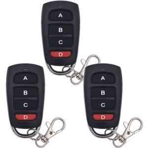 DieseRC 3pcs 433.92Mhz Fixed Code Clone Remote Control Keychain RF Transmitter Only for Fixed Code Remote Control, Not for Rolling Code (KT16C)
