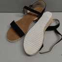 PANDANINJIA Girls Wedge Sandals Platform Espadrille Little Big Kid Girls Heels Open Toe Summer Dress Shoe Size 6 Black Nubuck