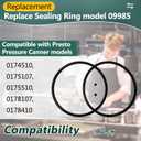 2Pack 09985 for presto Pressure Canner Sealing Ring Gasket 01745 01751 01755 01781 01782 01784 presto Pressure Cooker 16 18 23 Quart Including 2 Overpressure Plug 23 quart Pressure Canner Parts