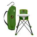 Bright Starts John Deere Pop 'N Dine Portable High Chair, Indoor/Outdoor, Dishwasher Safe Tray, Easy to Fold, Unisex, Green, 6 Months +