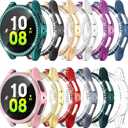 [12Pack] RICHONE Compatible with Samsung Galaxy Watch 5/Galaxy Watch 4 44 mm Screen Protector Case, Bling Diamonds All-Around Protective Soft Cover Accessories for Women Men (SM-R910, SM-R870)