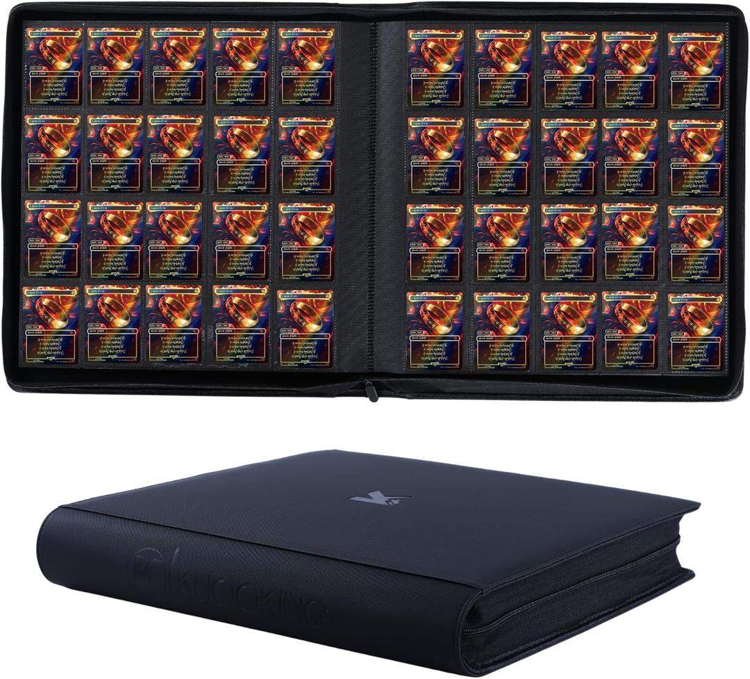 2000 Pockets Trading Card Binder, 20-Pocket Card Ablum Compatible with MTG,Sports Cards & Other Standard Size Trading Card (BLACK)