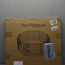 MidWest Homes for Pets Folding Metal Puppy/Dog Exercise Pen, Indoor/Outdoor Playpen with No Door, Provides 16 Sq Feet of Play Space, 24-Inches Tall, Black E-Coated